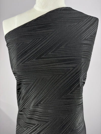 Textured Knit - Black Terrain - 160cm