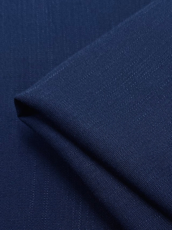 Linen Blend  - Navy - 147cm