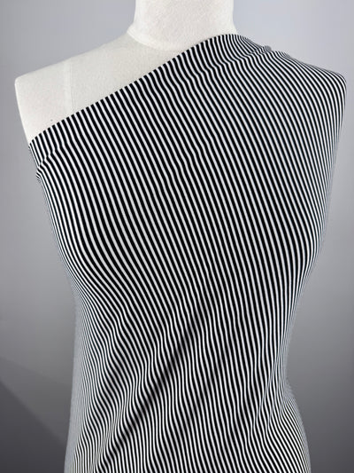Printed Lycra - Black Stripes - 150cm