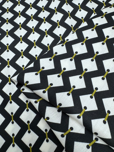 Mercerised Viscose - Monochrome Maze - 152cm