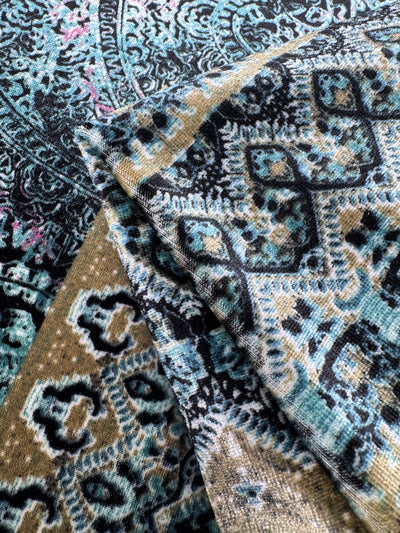 Printed Velour - Ethnic Geometric - 150cm