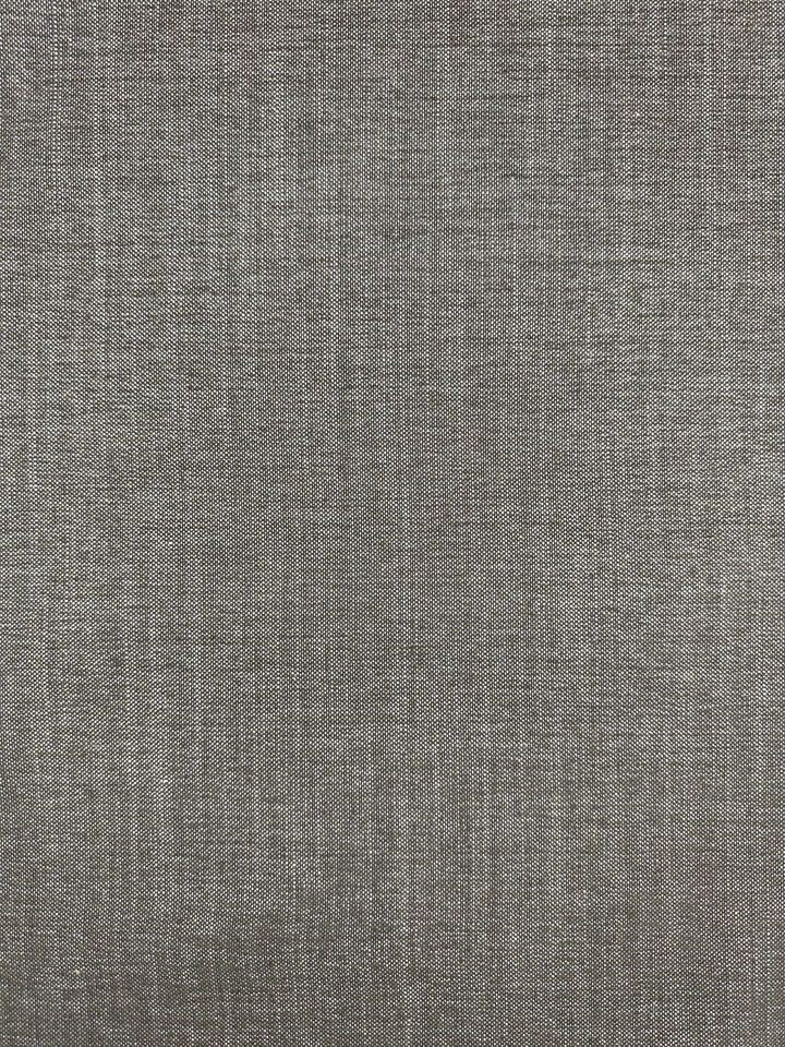 Close-up image of Super Cheap Fabrics' Upholstery - Shitake, a gray 142cm woven fabric featuring visible thread grid patterns. This modern, minimalist fabric has a slightly rough texture with subtle sheen, perfect for durable clothing or furnishings.