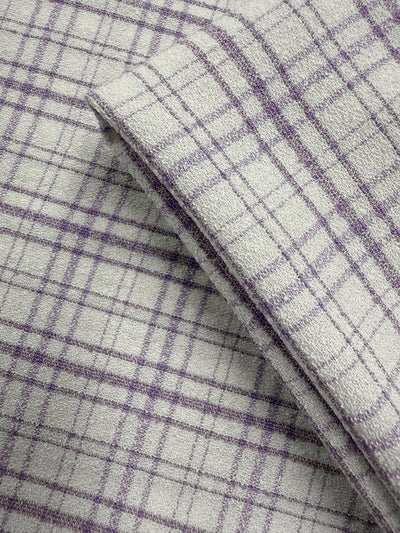 Linen Crepe - Lavender Grid - 145cm