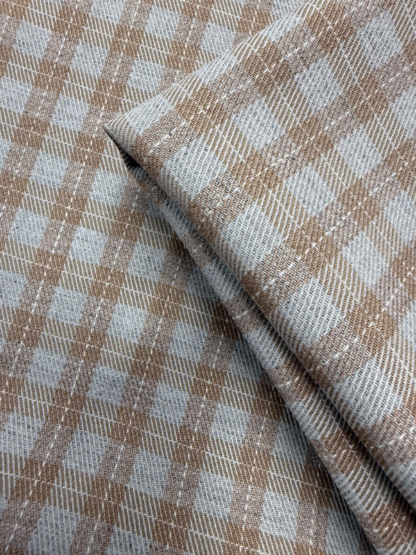 Pure Linen Twill - Driftwood Check - 153cm