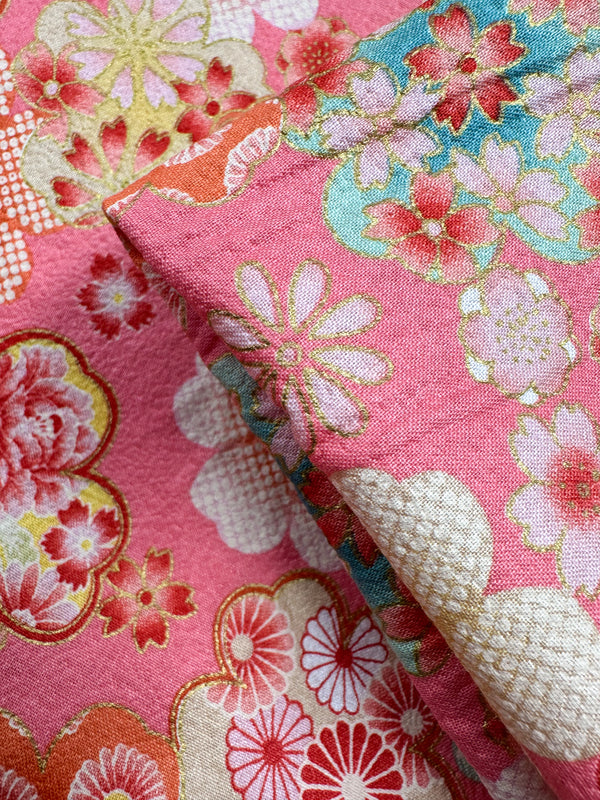 Japanese Printed Cotton - Textured Spring Bloom - 112cm