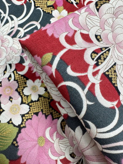 Japanese Printed Cotton - Chrysanthemum - 112cm