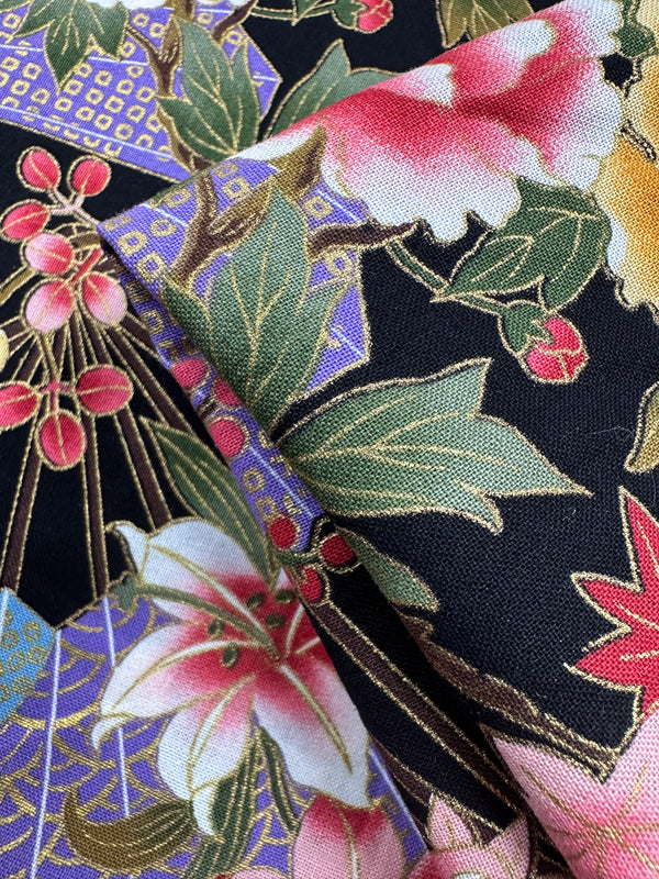 Japanese Printed Cotton - Fan Dance - 112cm