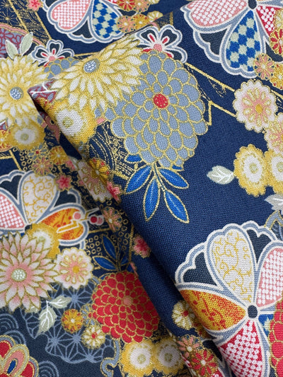 Japanese Printed Cotton - Royal Rose Garden - 112cm