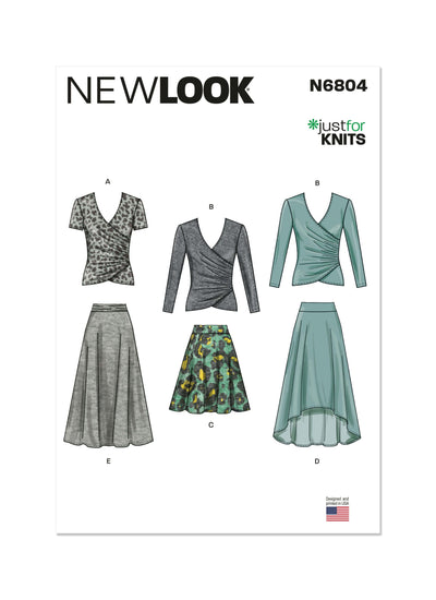 Pattern - NEW LOOK-  N6804 - Misses’ Knit Tops and Skirts